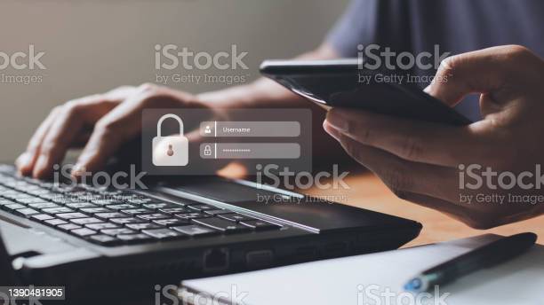 Multi-Factor Authentication, User, Login, Cybersecurity privacy protect data. internet network security technology. Encrypted data. Personal online privacy. Cyber hacker threat.